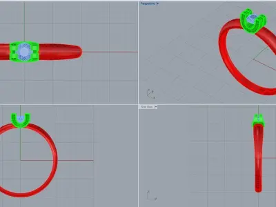 wedding engagement women ring 3dm 3D print model