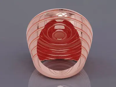 Spiral Layered Ring with Geometric Cutouts 3D print model