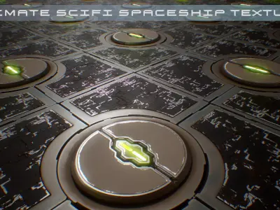 PBR Sci-Fi Spaceship Texture 15 Low-poly 3D model