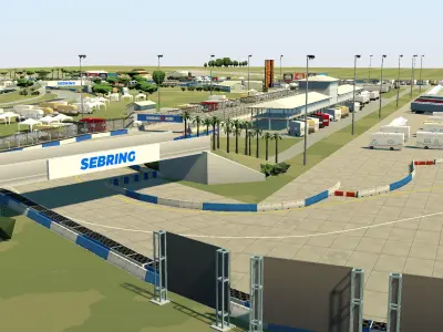 Cartoon Race Track Sebring Low-poly 3D model