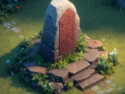 Stylized Runestones 3D model