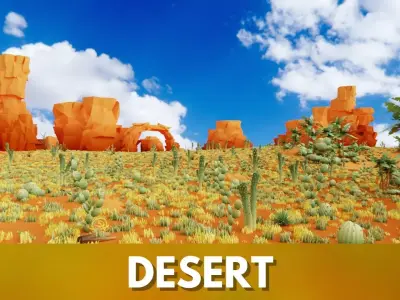 Low Poly Nature Desert Pack Low-poly 3D model