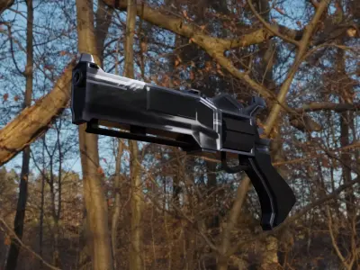 sci fi revolver 1 Low-poly 3D model