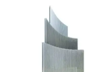 Modern Three Tiered Skyscraper 3D model
