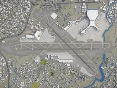 Mumbai - Chhatrapati Shivaji International Airport - BOM Low-poly 3D model