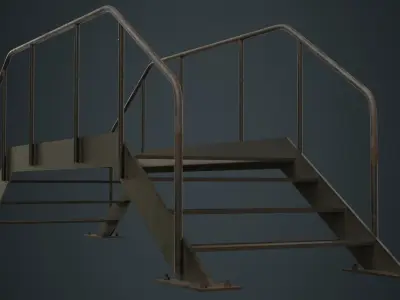 Stair 2B Low-poly 3D model