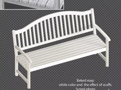 Bench white and old white 3D model
