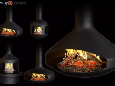 Fireplace set Focus Creation 1 3D model