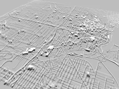 Cityscape Akron Ohio USA 3D model