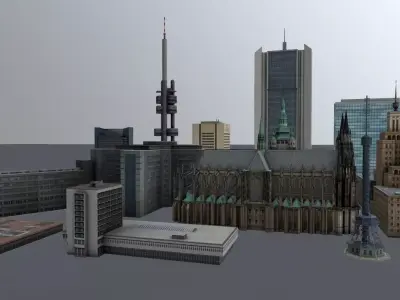 Prague High Rise Pack Low-poly 3D model