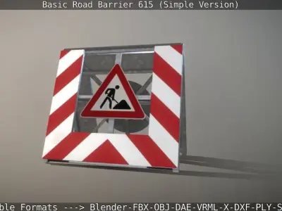Basic Road Barrier 615 - Simple Version Low-poly 3D model