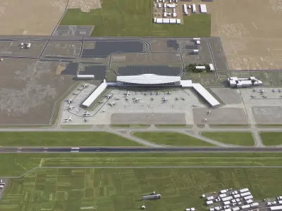 Jinan - Airport - TNA Low-poly 3D model