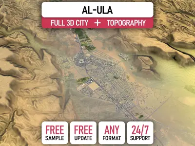 AlUla - 3D City Topography Terrain 3D Model Pack