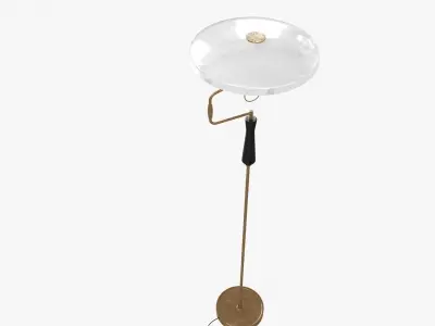 Custom made brass floor lamp 3D model