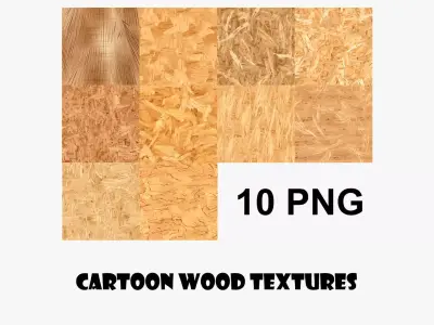 Cartoon Wood Textures Pack 21 - 10x PNG  Texture