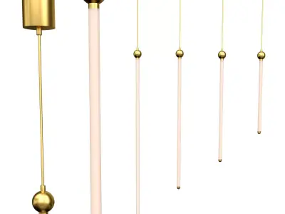 DIVERT five gold and pendant lights 3D model