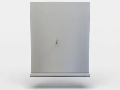 Window wooden cabinet with glass doors Low-poly 3D model