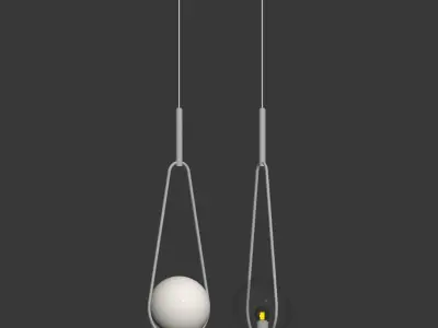 Pendant Lamp Loop Brass 3D model