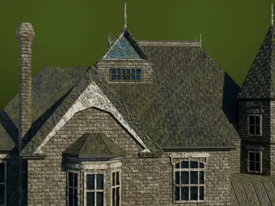 Old Abandoned House07 PBR Unity UE V-Ray Textures Included Low-poly 3D model