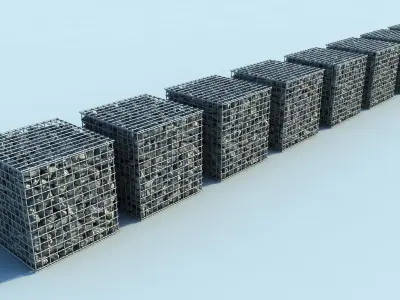 Gabion 3d metal boxes 3D model