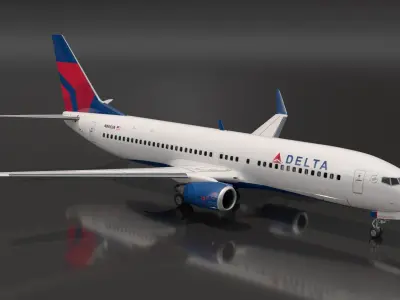  Delta Air Lines Boeing 737-800 with Interior 