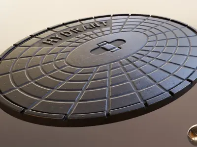Sewer Cover 2 Low and High-Poly 3D Model Pack