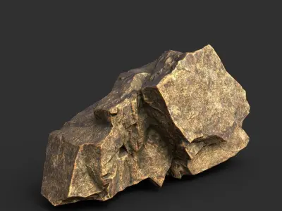 Low poly Brown Granite Rock Formation Pack 200208 Low-poly 3D model