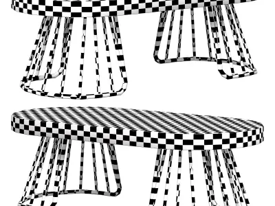 472 vintage oval coffee table 3D model