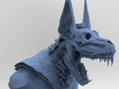 Mythological Anubis Sculpting Low-poly 3D model