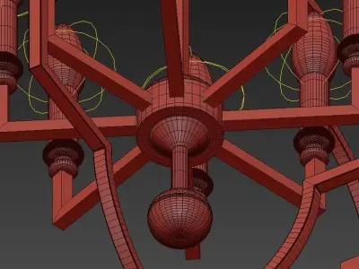 Open 8 Light Chandelier 3D model