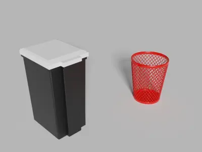 Low-poly Trash can Low-poly 3D model
