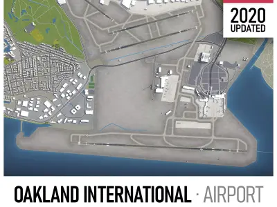 Oakland International Airport - OAK Low-poly 3D model