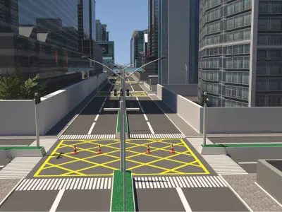 City Model in water 3D model