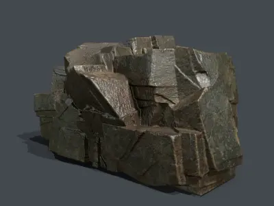 Skull Rock Low-poly 3D model 14