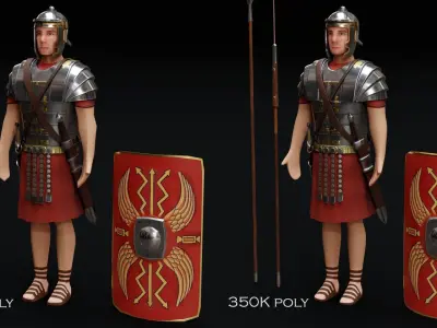 Roman Soldier 2 Low-poly 3D model