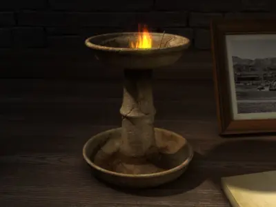 Desk lamp light lamps ink desktop restoring ancient ways 3D model