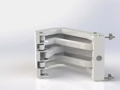 Marine Pantograph Hinge AISI 316 satin finish 3D model