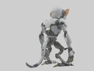 Robot version of a robot monkey model Low-poly 3D model