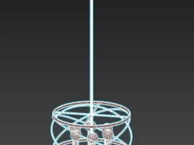 vele-luce-florence-vl5092p06 light chandelier in brass and gold 3D model