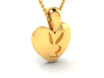 Women Heart Pendant 3dm STL OBJ FBX Render Details 3D print model order
