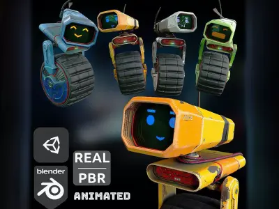 Rover Robot Collection - Low Poly Game model Low-poly 3D model
