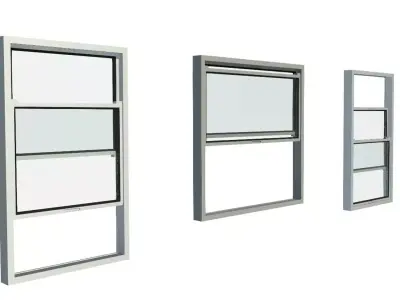 Double Hung Vertical Slide Window 3D model