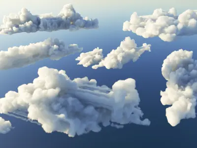 6 Realistic Volumetric Clouds Pack  3D model