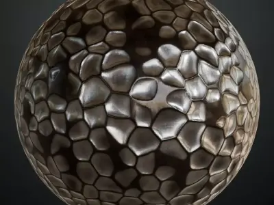 White Metal Hammered PBR Seamless Texture