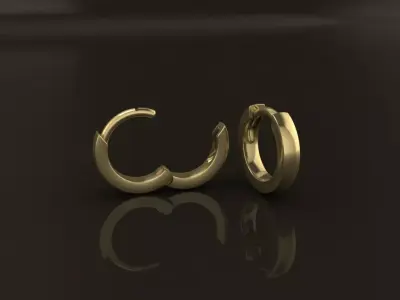 Earring Hoop SMALL SIZE 7mm Inside Diameter  3D print model