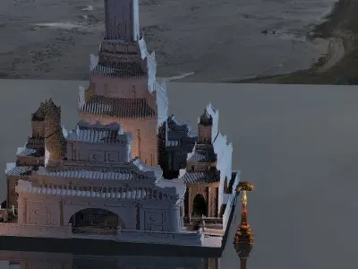 Haunted Halloween Church Kit bash 3D model