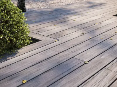 Siberian Larch grey decking texture 3D model