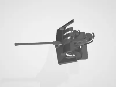 GERMAN WW2 FLAK AA GUN Low-poly 3D model