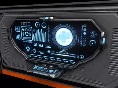 Sci-Fi Computer Wall Segment Low-poly 3D model