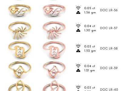  light weight ladies rings  3D print model